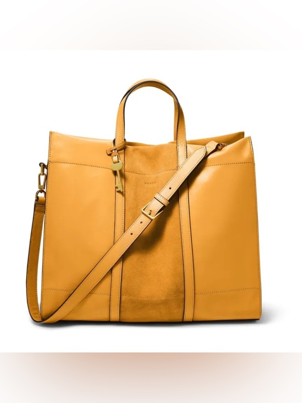Fossil Carmen Large Tote Mustard Gold